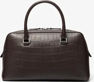 Michael Kors Kasia Medium Crocodile Embossed Leather Satchel