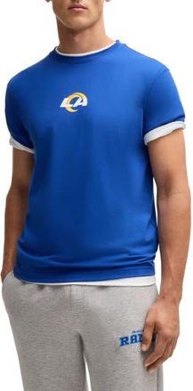 BOSS x NFL Stretch Cotton Graphic T-Shirt in Los Angeles Rams - Blue at Nordstrom Rack, Size Xxx-Large