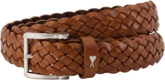 Ami Accessoires, unisex, Bruin, 85 CM, Leer, 30mm Gevlochten Paris Paris Riem