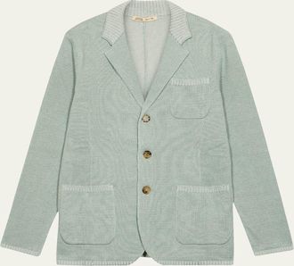 Maurizio Baldassari Mens Vanise Rib Knit Blazer Jacket