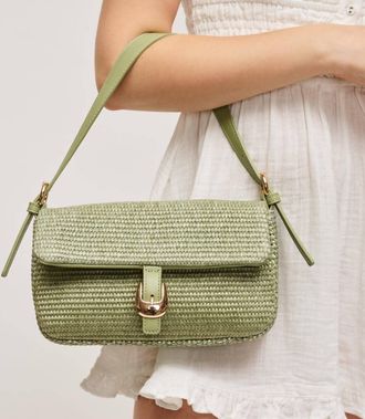 Urban Expression Womens Gloria Straw Crossbody Bag In Sage