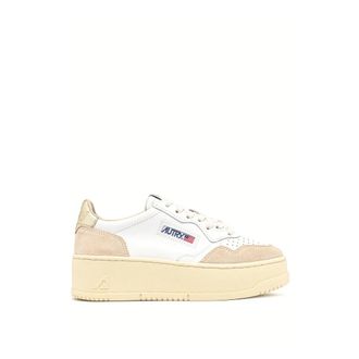 Autry Sneakers, female, White, Size: 8 US White Leather Suede Platform Sneakers