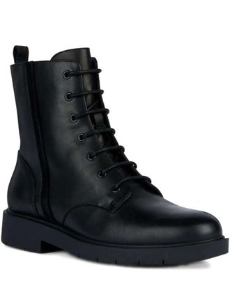 Geox Spherica Ec1 lace-up zip boots - women - Leather/Leather/Rubber - 36 - Black