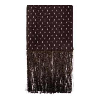 Ferragamo Silky Scarves, male, Brown, Size: ONE SIZE Silk Scarf with Fringes