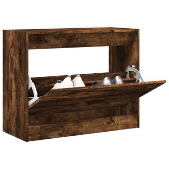 vidaXL Vidaxl - Zapatero De Madera De Ingenier&iacute;a Roble Ahumado 80x34x63 Cm