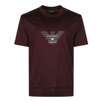 Emporio Armani Graffiti Eagle Logo Print T-Shirt - Heren - T-shirts - Bruin - L - Katoen - Tops