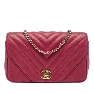 Chanel Pre-owned Vintage Flap Shoulder Bag - Dames - Pre-owned - Roze - Maat: ONE Size Leer