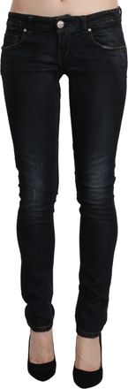 Acht blue Washed Low Waist Skinny blue Slim Womens Trouser