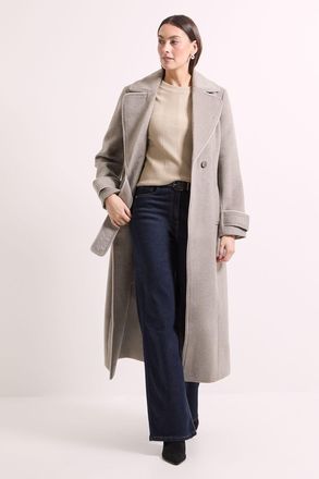 Wallis Womens Principles by Contrast Piping Coat - Mink - Size 10 UK