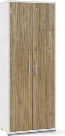 OEM Mueble 2 Puertas 71l X 41p X H182 - Acabado Blanco Opaco Y Madera Nogal - Sarmog