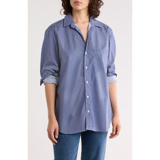 Frank & Eileen Relaxed Fit Cotton Button-Up Shirt in Navy With White Polka Dots at Nordstrom Rack, Size Xx-Small