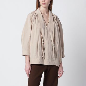 Christophe Lemaire Greige blouse with scarf