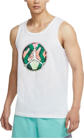 Nike Jordan Mens Air Jordan SS22 Logo Pattern Printing Sports Vest White DQ5878-100