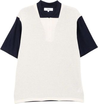 Palmes zip-up polo shirt - Blue