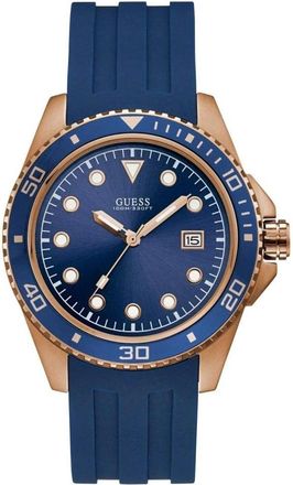 Guess Blauw Rubberen Horlogeband Horloge - Heren - Horloges - Blauw - ONE Size - Accessoires