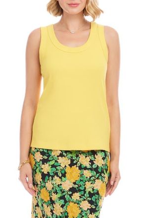 Karen Kane Scoop Neck Rib Tank in Lemon at Nordstrom, Size X-Small