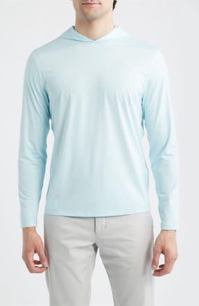 G/Fore M&eacute;lange Ice Stretch Nylon Hoodie in Daybreak Melange at Nordstrom, Size Xx-Large