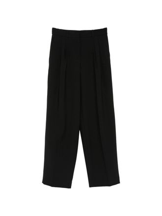 Calvin Klein Black Wide-Leg Pleated Pants