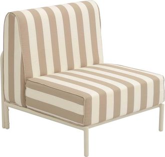 Oviala Sill&oacute;n de rayas para muebles de jard&iacute;n modulares en tela beige