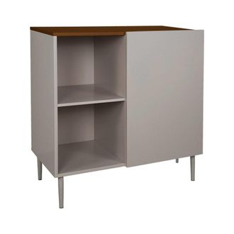 Sweeek Aparador, mueble de almacenamiento de metal y decoraci&oacute;n de madera 1