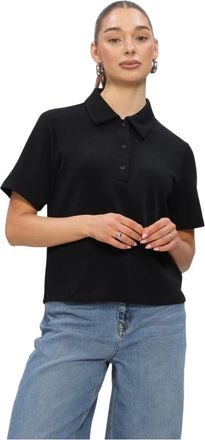 MY ESSENTIAL WARDROBE Tops, Dames, Zwart, M, Linnen, Mwhelle Polo Tee
