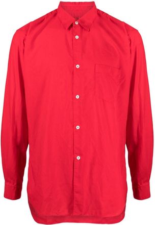 Comme Des Garçons patch-pocket long-sleeved shirt - men - Polyester - M - Red
