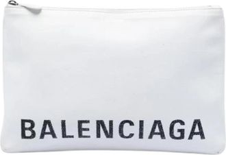 Balenciaga Pre-owned Leren Clutch - Dames - Vintage Clutch - Wit - ONE Size - Leer - Vintage