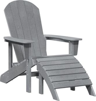 vidaXL Adirondack Chair Light Grey 74 x 82 x 92cm Plastic Vidaxl