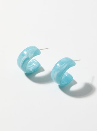 Simons Womens Sheer-look half-Hoop Earrings
