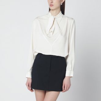 Max Mara Blusa avorio in charmeuse di seta