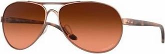 Oakley Womens Feedback Sunglasses In Rose Gold Prizm Brown Gradient