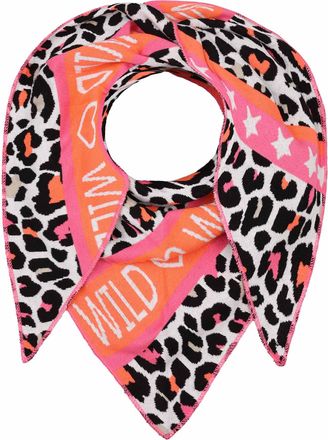 Zwillingsherz Dreieckstuch ZWILLINGSHERZ Leo Wild, Damen, orange (grau orange pink), Strick, Baumwollmischung, mehrfarbig, Modet&uuml;cher Dreieckstuch, auff&auml;lliges Tuch