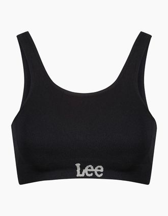Lee Womens Katie Scoop Neck Cropped Bra - Black - Size: 10