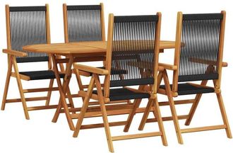 vidaXL Conjunto De Comedor De Jard&iacute;n 5 Pcs Negro Vidaxl