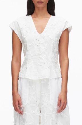 3.1 Phillip Lim 3D Floral Embroidered Top in White at Nordstrom, Size 12