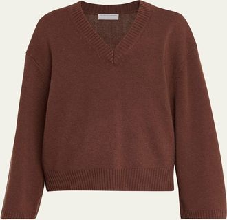 Majestic Filatures V-Neck Relaxed Merino Wool Sweater