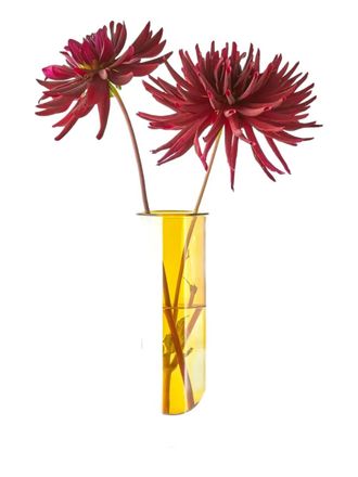 Studio About Vaas met glazen bloem - Geel