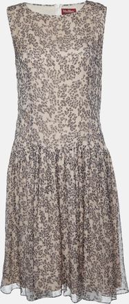 Max Mara Pale Pink Printed Silk Sleeveless Dress