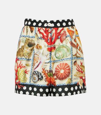 Dolce & Gabbana Shorts Capri in raso di seta con stampa