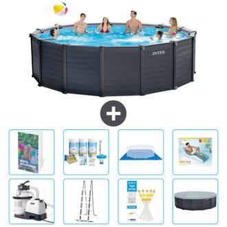 Intex Piscina Graphite Panel Redonda - 478x124 Cm - 9-piezas S683