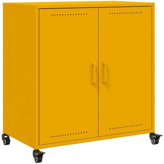 vidaXL Sideboard Mustard Yellow 68x39x72 cm Steel vidaXL