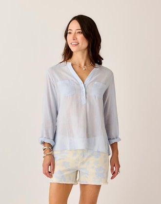 Carve Designs Dylan Textured Shirt in Arctic at Nordstrom, Size Xx-Small