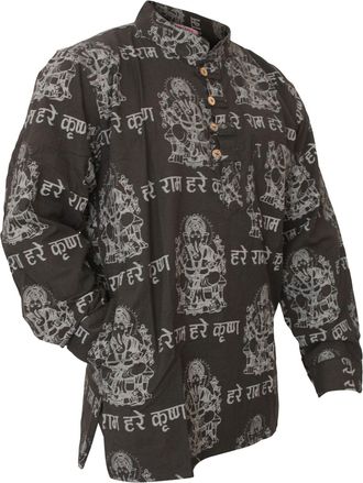 Shopoholic Fashion Mens Light Weight Festive Hippie Shirt (2XL, Black)