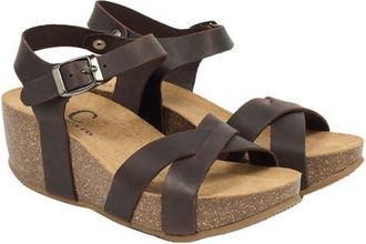 Celtic & Co. Crossover Wedge Sandal in Ebony at Nordstrom, Size 10