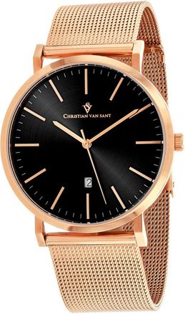 Christian Van Sant Mens Black dial Watch