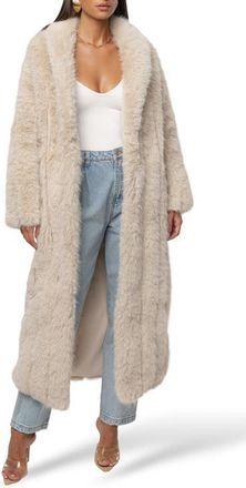 JLUXLABEL Manhattan Faux Fur Coat in Beige at Nordstrom, Size X-Large
