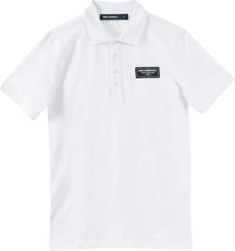 Karl Lagerfeld Polo Etiket - Heren - Polos - Wit - L - Katoen - Tops