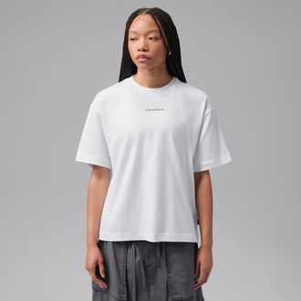 Nike Jordan Womens Jordan Flight Girlfriend Graphic T-Shirt in White | IM7344-100