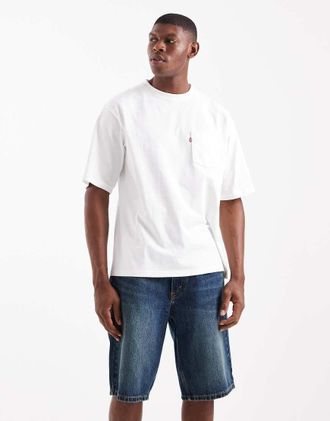 Levi's 469 - Pantaloncini di jeans larghi blu lavaggio vintage scuro