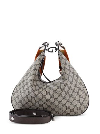 Gucci Attache Shoulder Bag GG Coated Canvas Medium hobo bag - Bruin
